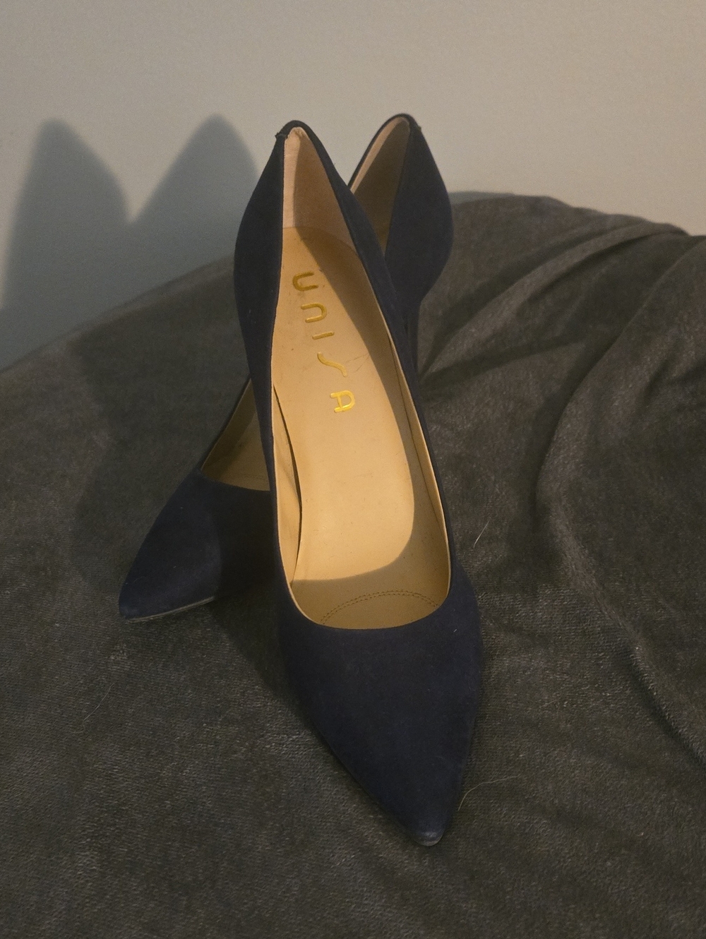 Unisa Navy Suede Pointed Toe Stiletto Heels